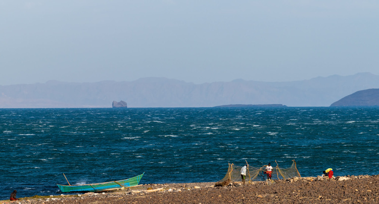 Lake Turkana fishing scene